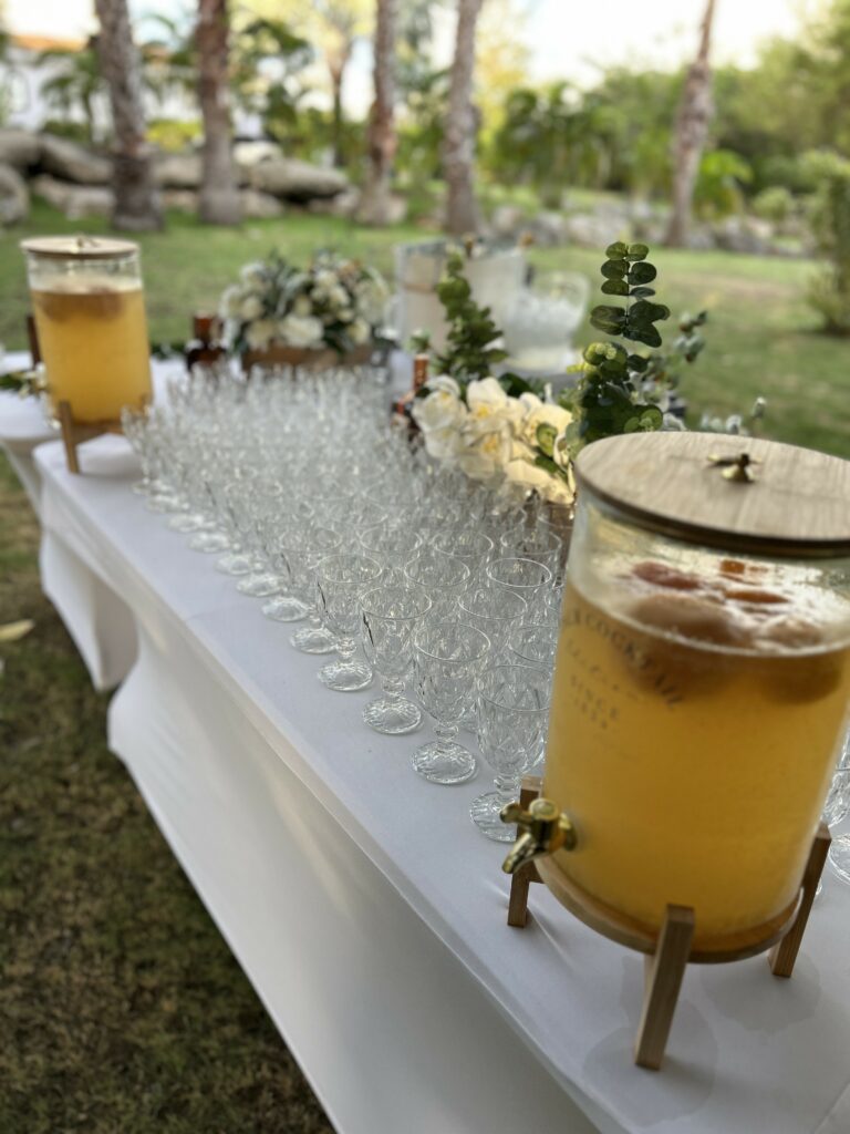 Elegant wedding buffet setup by Ours Private Chef