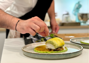 Gourmet dishes prepared by Ours Private Chef for a private villa dinner in Saint Martin